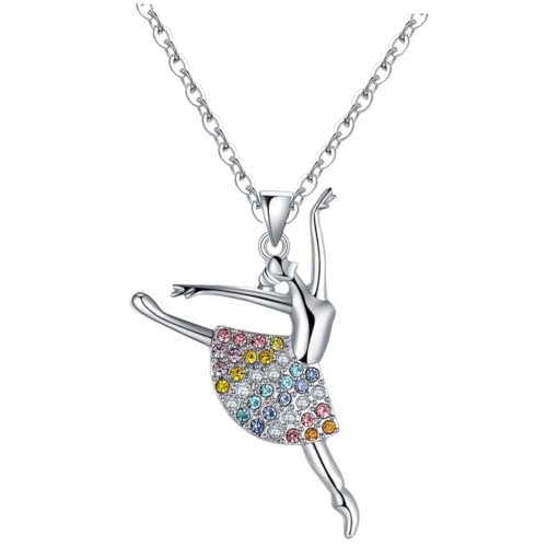 Garneck Ballerina Halskette mit Funkelnden Strasssteinen Zarte Clavicle Chain für Frauen Ästhetischer Ballett Schmuck für Tanzliebhaberinnen Geeignet für Partys und Besondere Anlässe von Garneck
