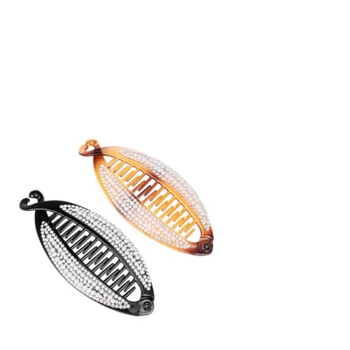 Garneck 2stücke Bananen-haarspange Mit Perlen-kristall-design Pferdeschwanzhalter-clip Feine Haarspange Für Damen Gezahnte Haarspange Zum Hochstecken Lange Zum Befestigen von Garneck