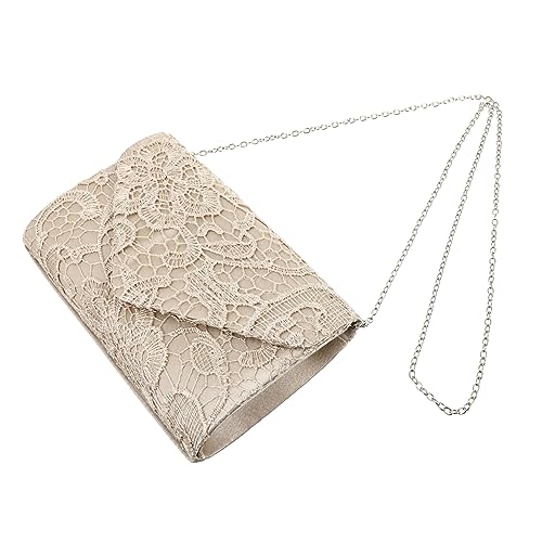 Garneck Banquet Clutch Bag mit Spitzenmuster Stilvolle Abendtasche für Damen Schicke Party Handtasche in Apricot Kompakte für Schlüssel und Kosmetik für Festliche Anlässe von Garneck