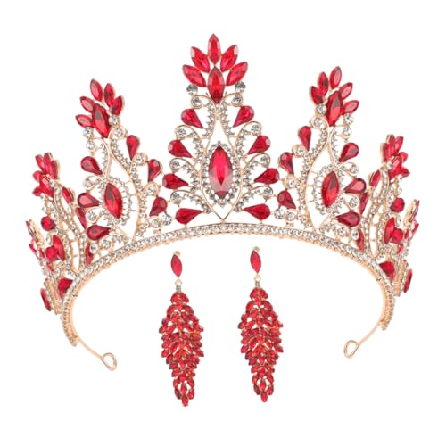 Garneck Barock Brautschmuck Set mit Haarreif und Funkelnden Strass Ohrringen für Frauen Elegantes Renaissance Kopfschmuck Set für Hochzeit Geburtstag Festliche Anlässe von Garneck