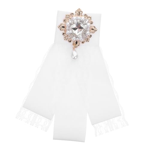 Garneck Barocke Damen-brosche mit Vorgebundener Schleife Funkelnde Kristallbrosche mit Perlen und Spitzen Vielseitiger Schmuck für Kleidung Taschen und Frisuren Stilvolle Brosche für von Garneck