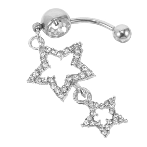 Garneck Bauchnabelring Mit Strasssteinen Für Damen Funkelnder Baumelnder Stern Bauchnabelschmuck Für Alltag Und Besondere Anlässe von Garneck