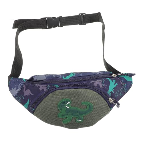 Garneck Bauchtasche Dinosaurier Verstellbarer Gürtel Leichte Canvas Brusttasche mit Mehreren Fächern Robust und für Jungen Mädchen Kleinkinder Alltag und Reisen von Garneck