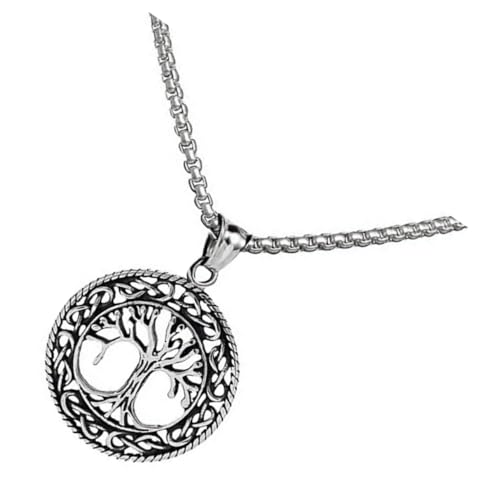 Garneck Baumhalskette Mit Stammbaumanhänger Personalisierte Halskette Aus Titanstahl Schicke Halskette Für Damen Und Herren von Garneck