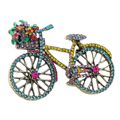 Garneck Bicycle Rhinestone Brosche für Damen Fahrrad Brosche Metall für Kleidung Taschen und Hüte Stilvolles Accessoire mit Funkelndem Design von Garneck