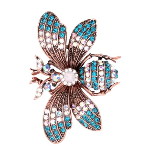 Garneck Bienenbrosche mit Tropföl Design Vintage Insektenbrosche für Frauen Einzigartiges Accessoire für Kleidung Taschen und Schals und Leicht von Garneck