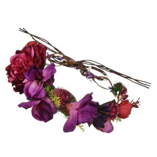 Garneck Blumen Haarreif Boho Stil Langlebiges Hautfreundliches Haarband mit Zartem Blumenkranz für Damen Mädchen Eleganter Kopfschmuck für Hochzeit Party Strandfest von Garneck