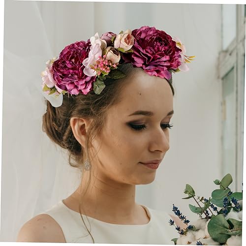 Garneck Blumenhaarband Damen Haarkranz Brautstirnband Blumenkranz Haare Leichtes Langlebiges Braut Haarschmuck für Hochzeit Geburtstag Prom Elegantes Haaraccessoire für Frauen und Mädchen von Garneck