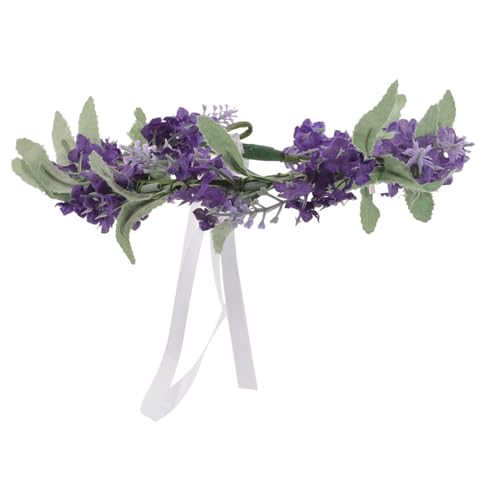 Garneck Blumenstirnband Lavendel Blumenkranz Blumenkrone Stirnband Kopfschmuck Haarband Für Festivals Partys Feiertage Fotos Machen Violett von Garneck