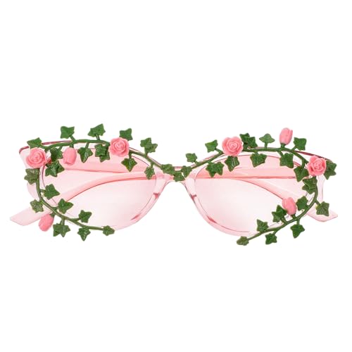 Garneck Blumige Damen Sonnenbrille Unisex Party Sonnenbrille Leichtes Design Blütenförmige Brille für Strand Fest Freizeit Garneck Blumige Damen Sonnenbrille Unisex Party Sonnenbrille Leichtes Design Blütenförmige Brille für Strand Fest Freizeit von Garneck