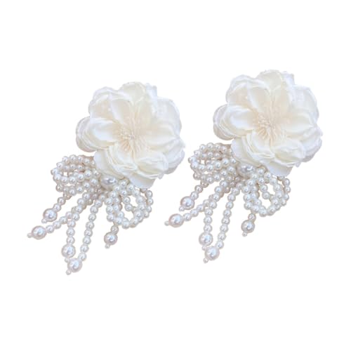 Garneck Blumige Perlen ohrringe Damen Boho Ohrschmuck mit Quaste Elegant Leicht für Alltag Hochzeit Party von Garneck