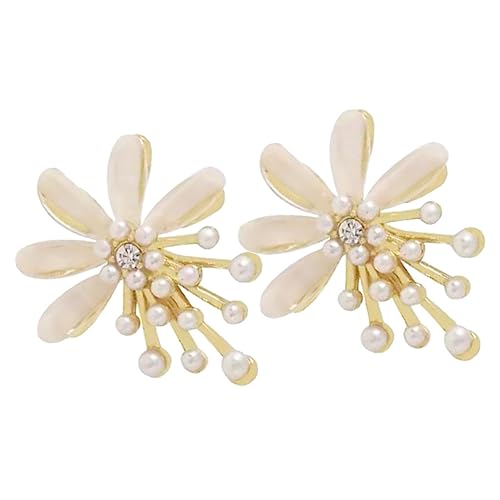 Garneck Blumige Perlenohrringe Damen Ohrstecker Leicht Elegant Modisch Leicht zu Tragen für Alltag und Anlass von Garneck