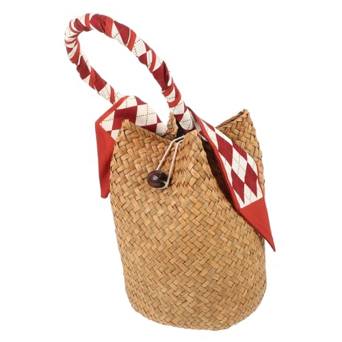 Garneck Bohemian Stil Geflochtene Handtasche Leichte Strandtasche Damen Tragbare Geflochtene Einkaufstasche Mit Griff Für Urlaub Picknick Und Freizeit von Garneck