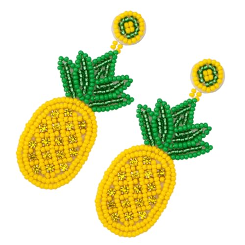 Garneck Boho Perlenohrringe Ananas Design Damen Ohrstecker Bequeme Sommerohrringe Für Teen Stilvolle Frucht Accessoires Für Urlaub Strand Party von Garneck