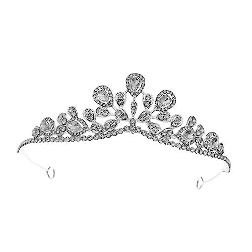 Garneck Braut Krone mit Strasssteinen Leichtes Tiara Haar Schmuck für Hochzeit Geburtstag und Party Barockes Design für Damen Komfortabel und Langlebig Festliche Kopfbedeckung von Garneck
