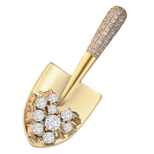 Garneck Brosche Anstecknadel Schaufelförmig mit Strass für Frauen Eleganter Pullover Schmuck Kreatives für Freundinnen Modisches Accessoire Langlebig und Glamourös von Garneck