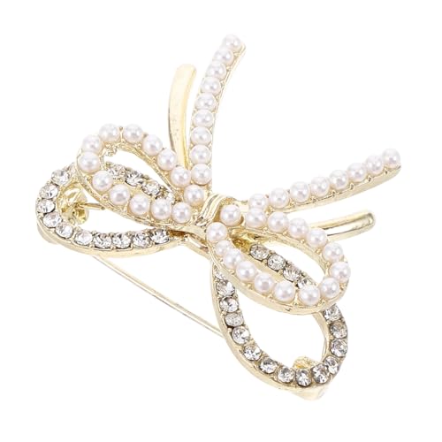 Garneck Künstliche Perlen Brosche Mit Strass Für Damen Schleifenbrosche Zum Anstecken Für Kleidung Rock Taschen Accessoires Für Jeden Anlass von Garneck