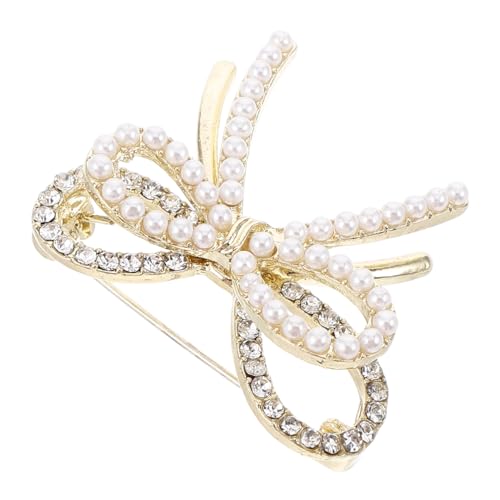 Garneck Brosche für Frauen mit Künstlicher Perle und Strass Schleifen Design Vielseitig Einsetzbar für Kleidung und Rucksack Hochwertige Handwerkskunst Sicherer Rutsch Anstecker Modisches Garneck Brosche für Frauen mit Künstlicher Perle und Strass Schleifen Design Vielseitig Einsetzbar für Kleidung und Rucksack Hochwertige Handwerkskunst Sicherer Rutsch Anstecker Modisches von Garneck