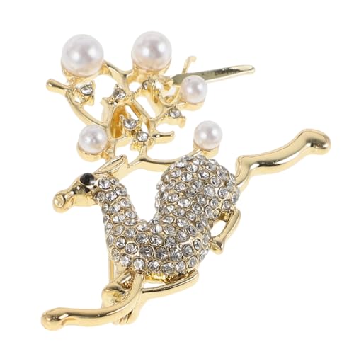 Garneck Brosche mit Strass und Perle Langlebiger Legierungs Anstecker Vielseitiges Accessoire für Frauen Festlich Eleganter Anstecker für Mäntel und Rucksäcke Tierisches Design von Garneck