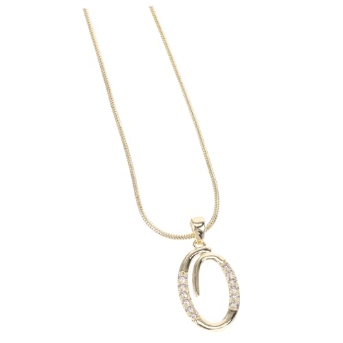 Garneck Buchstaben Anhänger Halskette Kupfer mit Zirkonia Verziert Modischer Buchstaben Schmuck für Mädchen und Frauen Personalisierte Letter Necklace Geschenkidee von Garneck