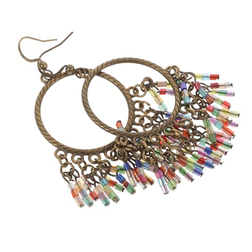 Garneck Bunte Boho Perlen Ohrringe Damen Ethnisch Hängend Leicht Exotisch Stilvoll Tropfen Ohrschmuck von Garneck