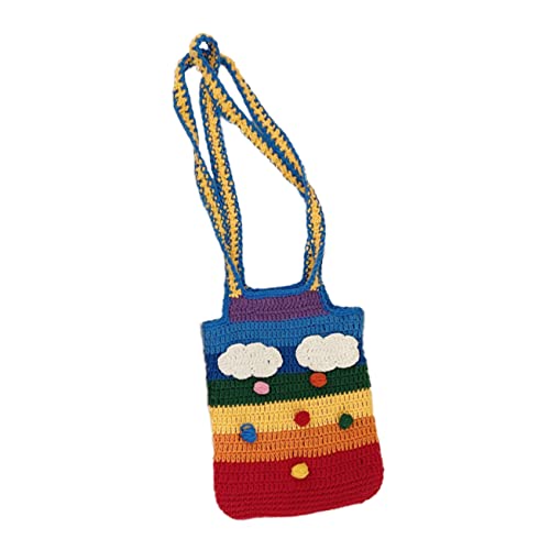 Garneck Bunte Kleine Umhängetasche Damen Leichte Langlebige Schultertasche mit Präziser Handarbeit Messenger Bag für Alltag und Freizeit Einzigartiger Farbverlauf von Garneck
