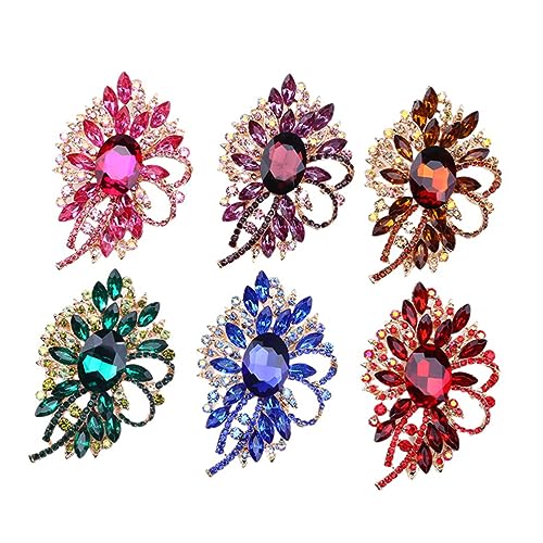 Garneck Bunte Kristallglas Brosche für Damen Anstecknadel für Schals Taschen und Kleidung Rot Leicht Dekorativ Verschönerung Ihres Outfits von Garneck