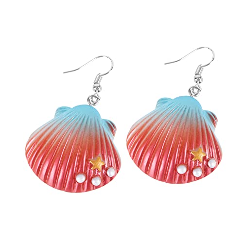 Garneck Bunte Regenbogen Perlen Muschel Ohrringe Damen Leichte Kunststoff Ohrhänger Sommerlich Modisch Langlebig als für Strand und Alltag von Garneck