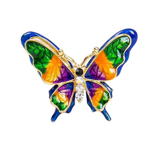 Garneck Bunte Schmetterling Brosche aus Legiertem Material mit Strass und Perlen Sichere Anstecknadel für Kleidung Schals und Rucksäcke Langlebiger Modischer Schmuck für Damen von Garneck