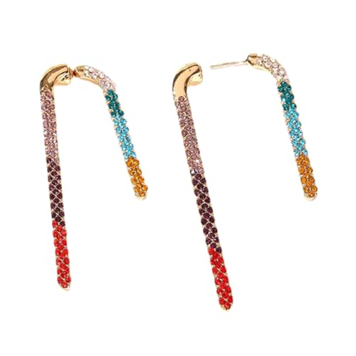 Garneck Bunte Strass Ohrstecker Damen Ohrschmuck Modisch Glänzend für Party Hochzeit Alltag von Garneck