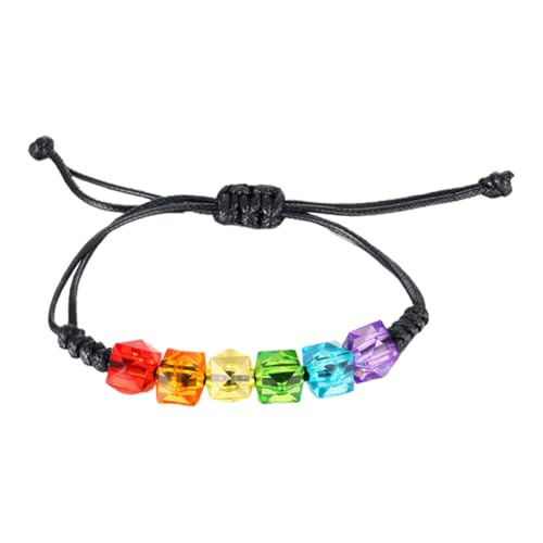 Garneck Buntes Unisex Handgelenkband Regenbogen Armband Strapazierfähiger Wachsleine für Partys Konzerte Modisches Accessoire für Männer und Frauen Garneck Buntes Unisex Handgelenkband Regenbogen Armband Strapazierfähiger Wachsleine für Partys Konzerte Modisches Accessoire für Männer und Frauen von Garneck