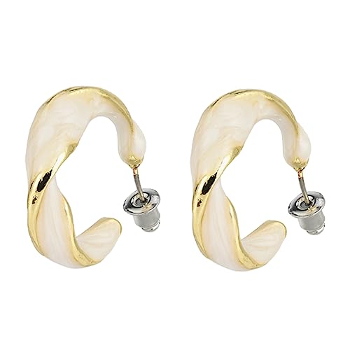 Garneck C Förmige Ohrhänger Damen Creolen Spiral Design Boho Ohrringe Leicht und Hautfreundlich Eleganter Ohrschmuck für Alltag und Party von Garneck