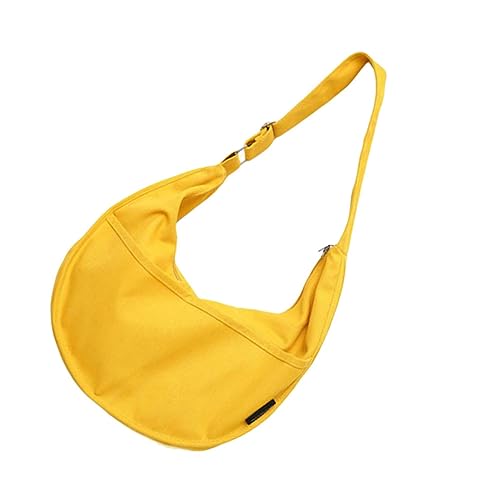 Garneck Canvas Bag Damen Schultertasche aus Langlebigem Canvas Modische Umhängetasche für Schule Shopping Reise Alltag Weiche Handtasche in Gelb Vielseitig Kombinierbar von Garneck