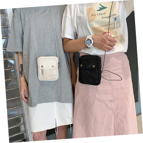 Garneck Canvas Schultertasche Damen Verstellbar Mini Crossbody Tasche Schwarz Kleine Multifunktionale Umhängetasche für Alltag und Shopping von Garneck