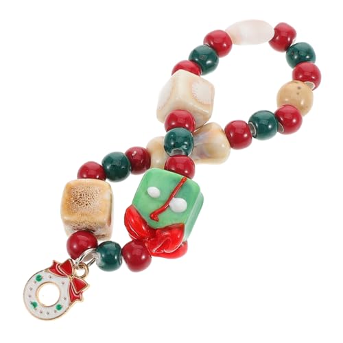 Garneck Ceramic Weihnachtsarmband Stretch Leichtes Beaded Bracelet mit Design Festliches Weihnachtsaccessoire für Kollegen Vielseitig Kombinierbar zu Xmas Kostümen und Winteroutfits von Garneck
