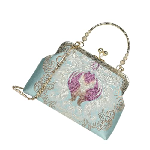 Garneck Cheongsam Umhängetasche im Retro Stil Kleine Schultertasche für Damen für Abendpartys Shopping und Alltag Himmelblaue Vielseitige Tragetasche mit für Handy Geldbörse und von Garneck
