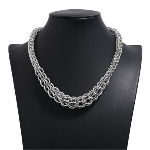 Garneck Chunky Unisex Edelstahl Halskette Modische Clavicle Chain Glänzend Punk inspiriert für Partys und Alltag von Garneck