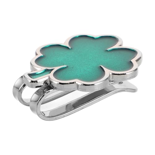 Garneck Golfhut Clip Kleeblatt Design Abnehmbarer Golfballmarker Halter Metall Vielseitig für Golf Outdoor Sport Reisen Robustes Golfzubehör für Frauen Clip für Kappen Taschen Gürtel von Garneck