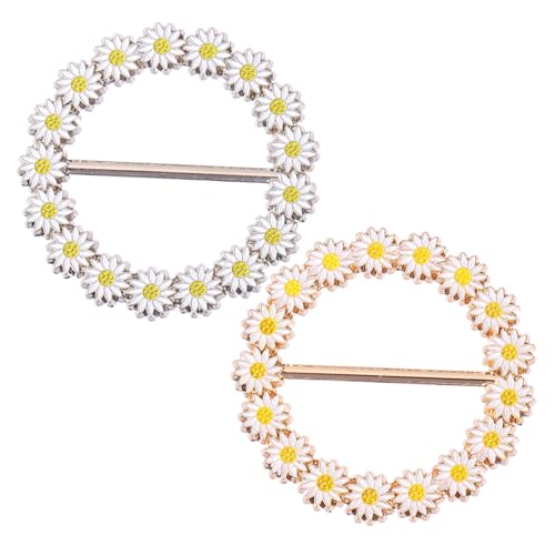Garneck Daisy Schal Schnallen 2 Stück Metall Schalschnalle Abnehmbare Kleidung Dekor Clips Für Damen Elegant Und Vielseitig Für Seidenschals Und Halstücher von Garneck