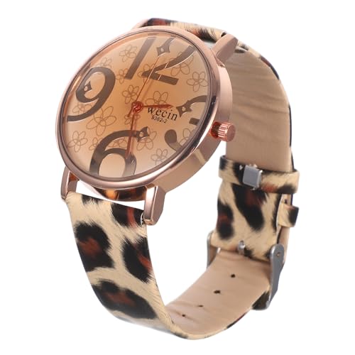 Garneck Digitale Armbanduhr Damen Mit Quarzwerk Ziffernblatt Und Pu-lederarmband Armbanduhr Für Damen Leopard von Garneck