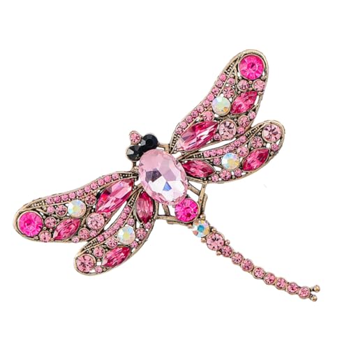 Garneck Damen Brosche Libelle Funkelnden Strasssteinen Anstecknadel für Anzug Revers Modischer Schmuck für Kleidung Einfach zu Befestigen Perfektes Accessoire für Alltag und von Garneck
