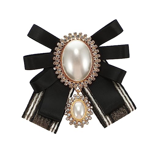 Garneck Perlen Brosche Dekorative Schleifen Broschennadel Damen Kleidungsaccessoire Retro Fliege Brosche Pin von Garneck