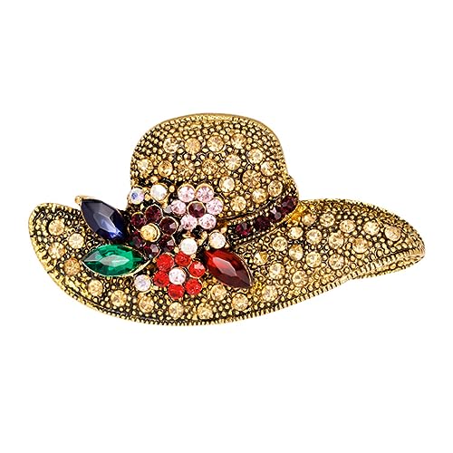 Garneck Damen Brosche mit Strass Hutform Anstecknadel für Kleidung Vielseitiges Schmuckstück für Cardigans Pullover und Kleider Hochwertige und Perlen für Stilvolle von Garneck