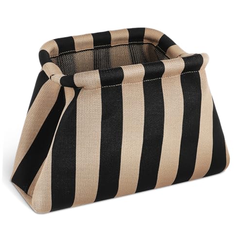 Garneck Damen Clutch Bag Handtasche Polyester Gestreift Kleine Tote Purse Elegant Leicht Tragbar Für Alltag Abendessen Party von Garneck