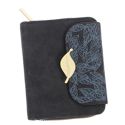 Garneck Damen Clutch Geldbörse PU mit Reißverschluss Kleine Kompakte Geldtasche Sichere Kartenhalter Portemonnaie für Alltag und Reisen Schwarzes Kurzformatiges Design von Garneck
