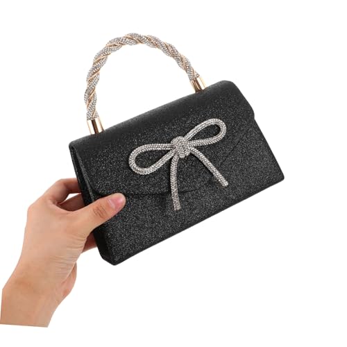 Garneck Pailletten Abendtasche Für Damen Mit Schleife Glänzende Strass-clutch Für Formelle Hochzeiten Abende Und Partys Kompakt Und Stilvoll von Garneck