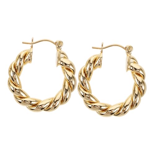 Garneck Damen Creolen Ohrhänger aus Verdrehte Leichte Langlebige Modeschmuck ohrringe für Frauen und Mädchen Zierliches Design für Alltag und von Garneck