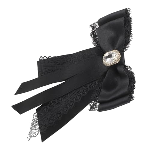 Garneck Damen Fliege Brosche Schwarzer Spitze mit Strass Eleganter Anstecknadel für Hemd für Partys Geburtstage und Besondere Anlässe von Garneck