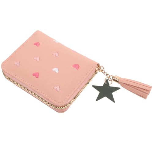 Garneck Damen Geldbörse PU Kleine Clutch mit Reißverschluss Kartenetui für Münzen und Kreditkarten für Reisen und Alltag Modisches Design Sanftem Rosa von Garneck