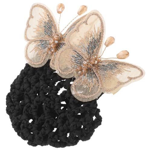Garneck Damen Haarnetz mit Schmetterlingsdekor Eleganter Haarknotenhalter für Dünnes und Dickes Haar Perfektes Haaraccessoire für Formelle Anlässe Vielseitig Einsetzbar Stark und von Garneck